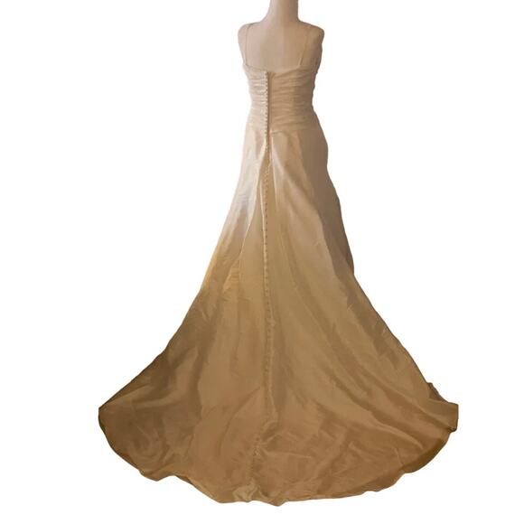 CASABLANCA BRIDAL Ivory Taffeta Wedding Bridal Gown Sequins Train Size 8 - Picture 5 of 8